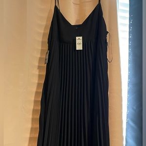 Express spaghetti strap black dress, pleated skirt